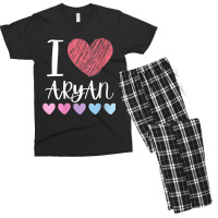 Womens I Love Aryan Personalized Name Cool Birthday Party V Neck T Shi Men's T-shirt Pajama Set | Artistshot