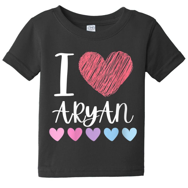 Womens I Love Aryan Personalized Name Cool Birthday Party V Neck T Shi Baby Tee by cm-arts | Artistshot