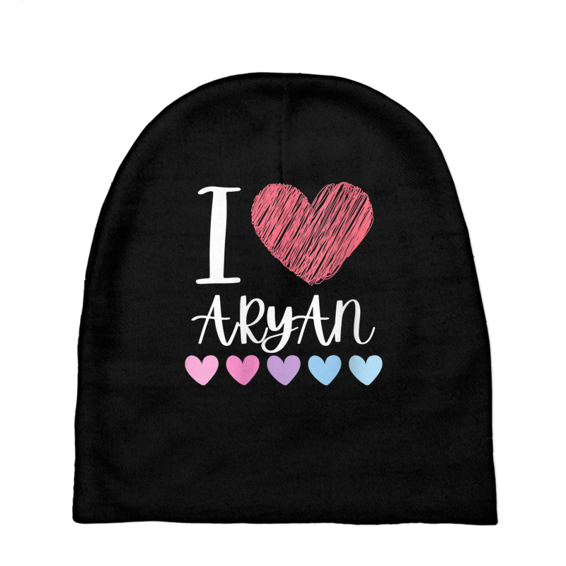 Womens I Love Aryan Personalized Name Cool Birthday Party V Neck T Shi Baby Beanies by cm-arts | Artistshot