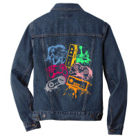 Video Game Console Controllers Retro 80's 90's Arcade Gamer Men Denim Jacket | Artistshot