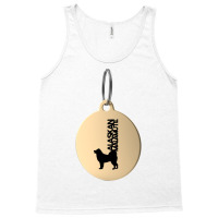 Alaskan Malamute Silhouette In Black And White On Gold Keyring Tank Top | Artistshot