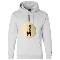 Alaskan Malamute Silhouette In Black And White On Gold Keyring Champion Hoodie | Artistshot