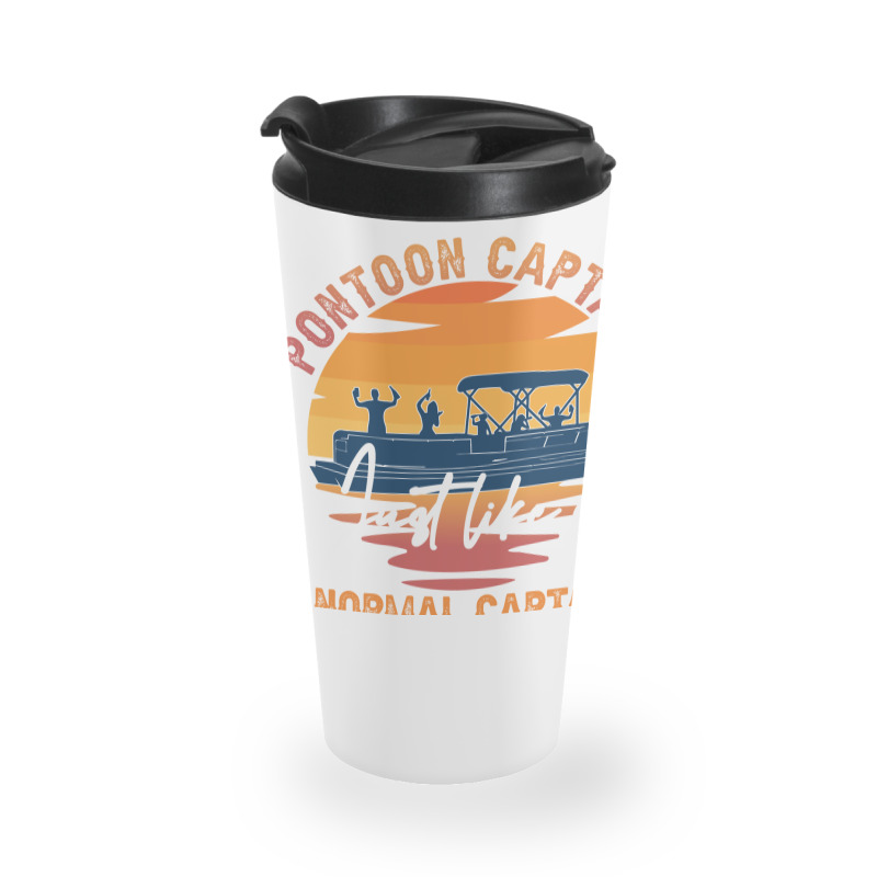 Funny Pontoon Captain Boat Lake Boating Beer Gift For Dad Travel Mug | Artistshot