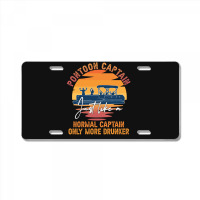 Funny Pontoon Captain Boat Lake Boating Beer Gift For Dad License Plate | Artistshot