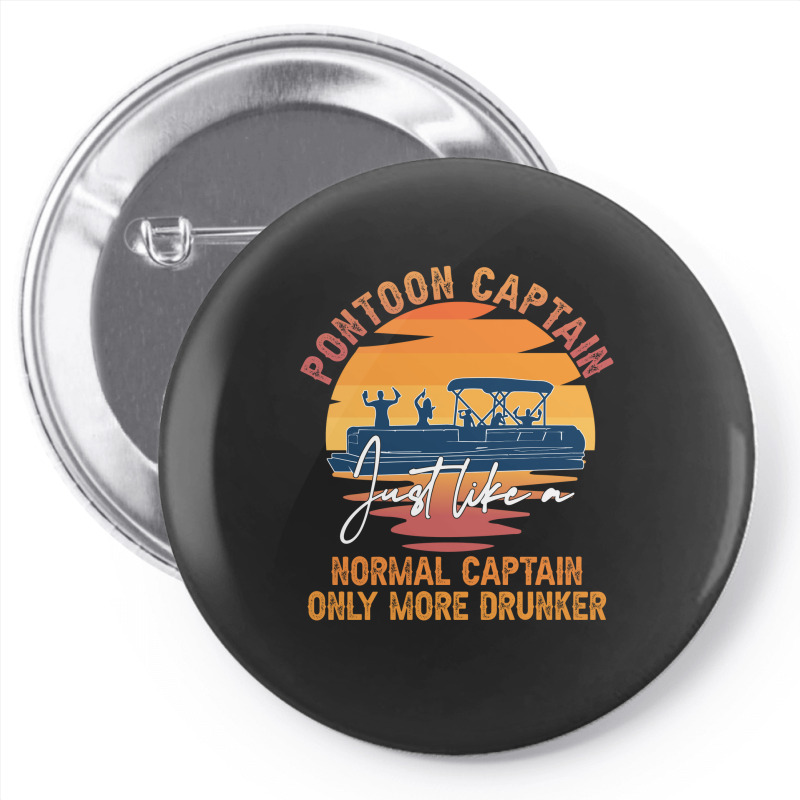 Funny Pontoon Captain Boat Lake Boating Beer Gift For Dad Pin-back Button | Artistshot