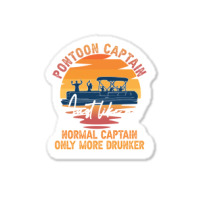 Funny Pontoon Captain Boat Lake Boating Beer Gift For Dad Sticker | Artistshot