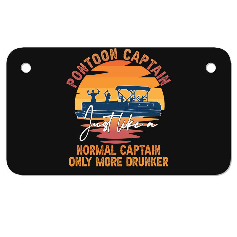 Funny Pontoon Captain Boat Lake Boating Beer Gift For Dad Motorcycle License Plate | Artistshot