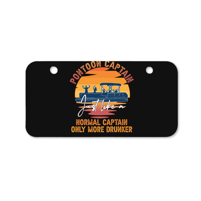 Funny Pontoon Captain Boat Lake Boating Beer Gift For Dad Bicycle License Plate | Artistshot