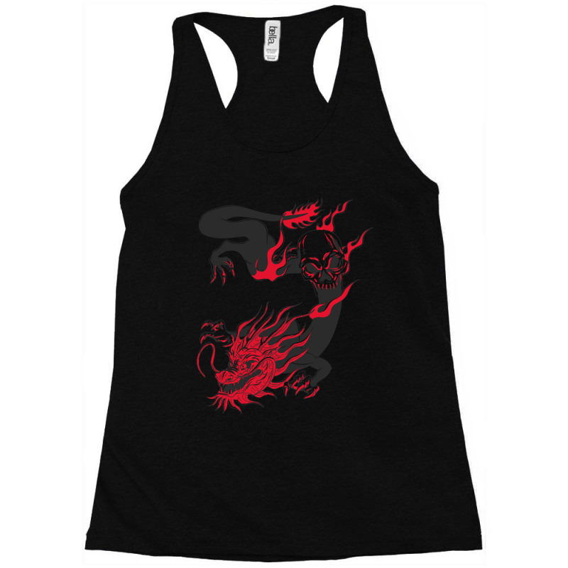 Dragon Black And Red Racerback Tank by Kenlofu52 | Artistshot