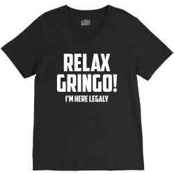 RELAX GRINGO...I'M HERE LEGALY!! V-Neck Tee | Artistshot