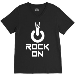 Rock on V-Neck Tee | Artistshot