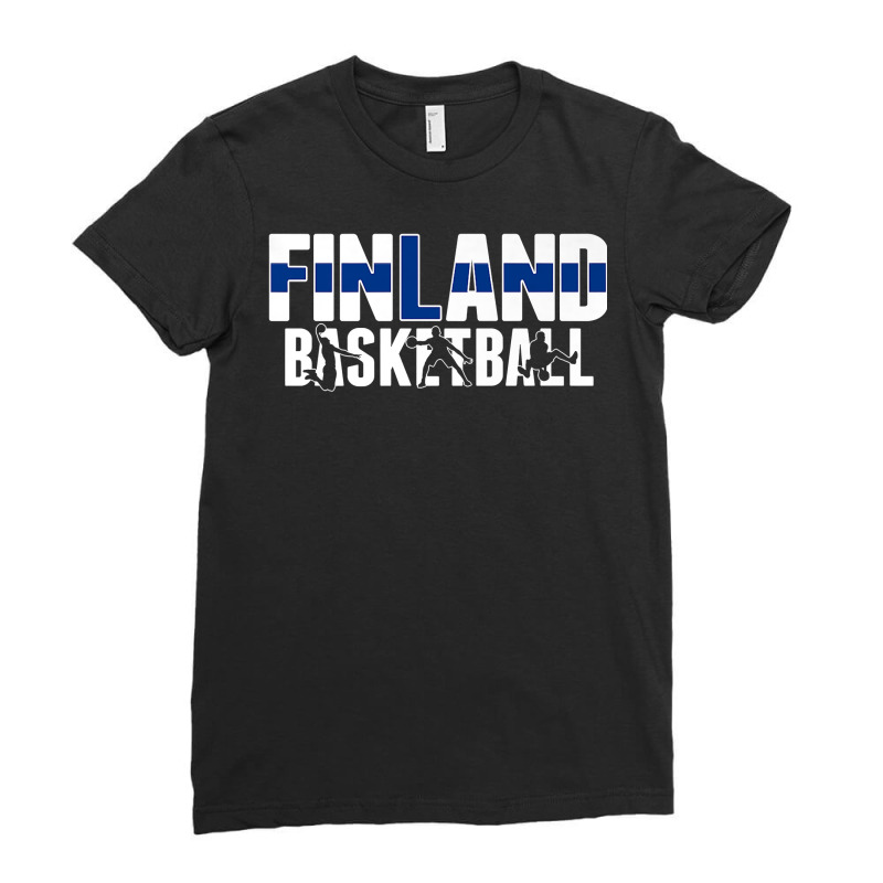 Finland Basketball Fans Jersey Finnish Flag Slam Dunk Sport Premium T Ladies Fitted T-Shirt by caneypga | Artistshot