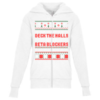 Deck The Halls Beta Blockers Nurse Christmas Ugly Sweater Long Sleeve Youth Zipper Hoodie | Artistshot