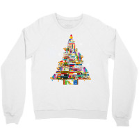 Christmas Library Tree Lights For Librarian And Book Lover Long Sleeve Crewneck Sweatshirt | Artistshot