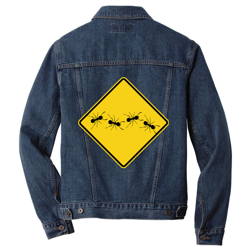 Ants Warning Sign Men Denim Jacket by Kosdapen517 | Artistshot