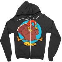 Thanksgiving Turkey Pizza Zipper Hoodie | Artistshot