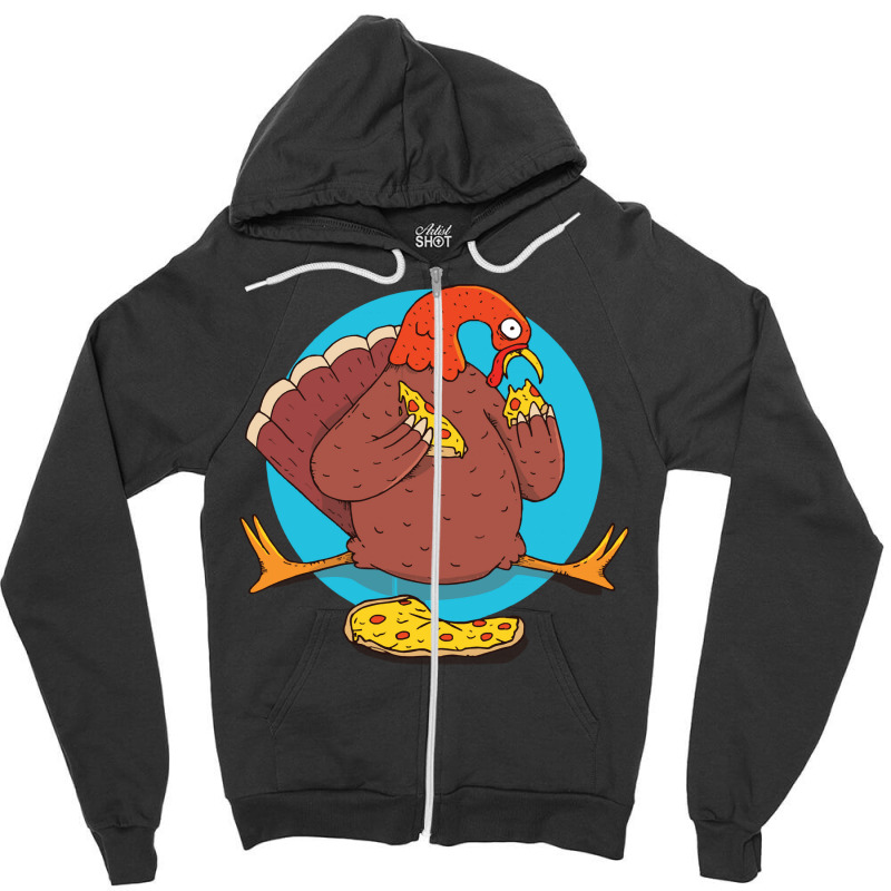 Thanksgiving Turkey Pizza Zipper Hoodie | Artistshot