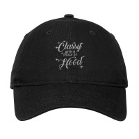 Classy With A Touch Of Hood Bling Rhinestone T Shirt Adjustable Cap | Artistshot