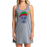 Santa Black Cat Tangled Up In Christmas Tree Lights Meowdy Premium T S Tank Dress | Artistshot