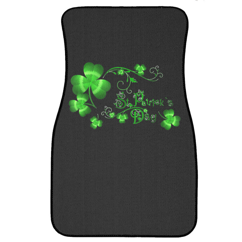 Happy St Patricks Day And Shamrock Front Car Mat | Artistshot