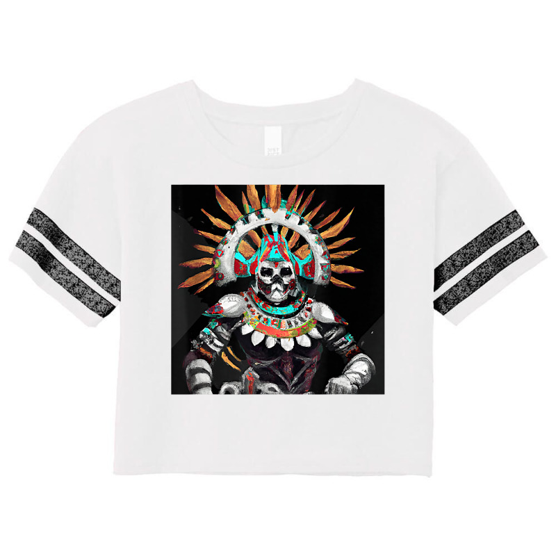 Dia De Los Muertos Aztec Warrior Calavera Mayan Mythology T Shirt Scorecard Crop Tee by cm-arts | Artistshot