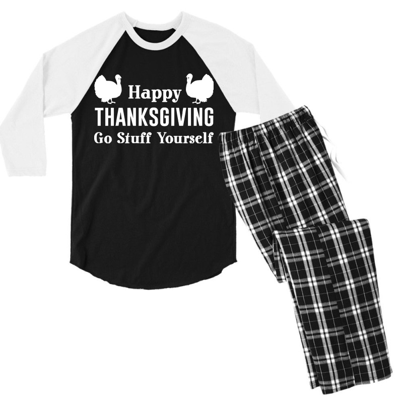 Thanksgiving Turkey Go Stuff Yourself Men's 3/4 Sleeve Pajama Set | Artistshot