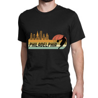 Basketball Fans Philadelphia Cityscape Classic T-shirt | Artistshot