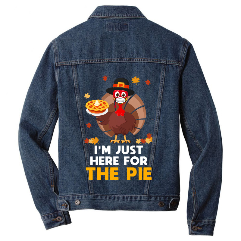 Thanksgiving Turkey Here For Pie Thanksgiving Funny Turkey Face Mask G Men Denim Jacket | Artistshot