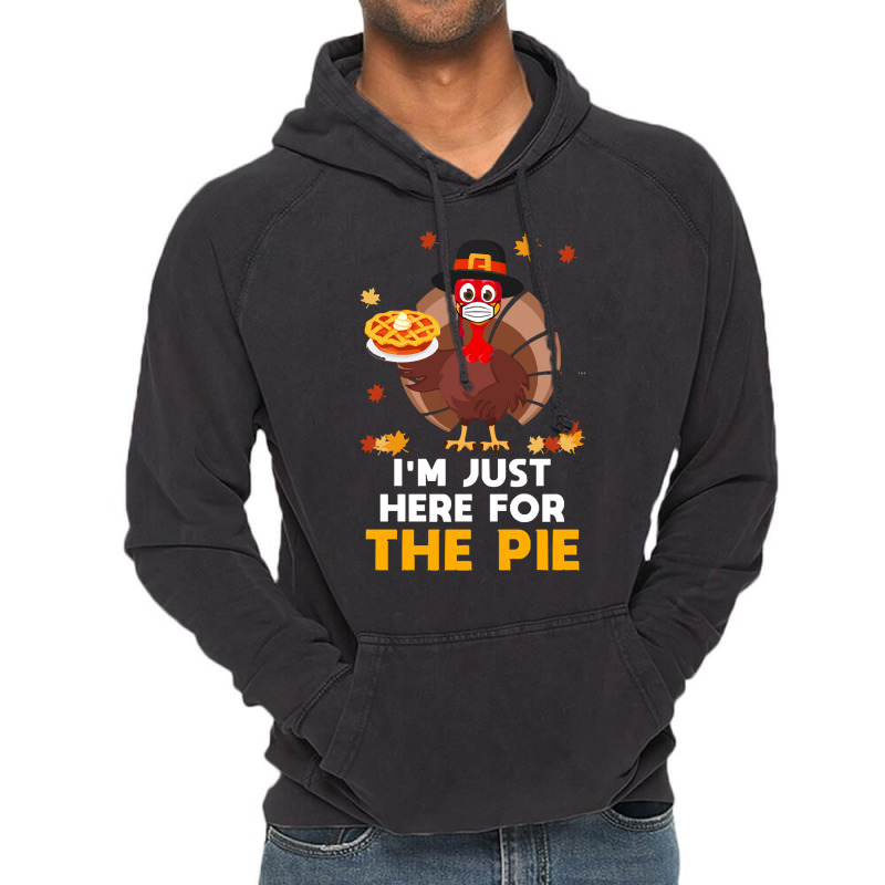 Thanksgiving Turkey Here For Pie Thanksgiving Funny Turkey Face Mask G Vintage Hoodie | Artistshot