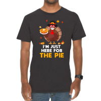 Thanksgiving Turkey Here For Pie Thanksgiving Funny Turkey Face Mask G Vintage T-shirt | Artistshot