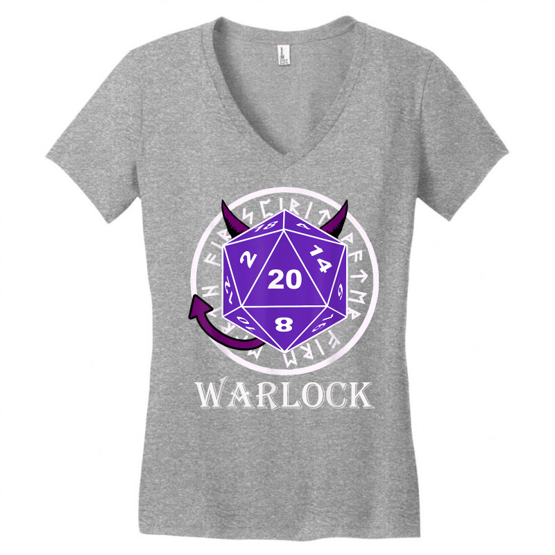 D20 Dice Warlock Rpg Class Tabletop Roleplaying Gift T Shirt Women's V-Neck T-Shirt by cm-arts | Artistshot