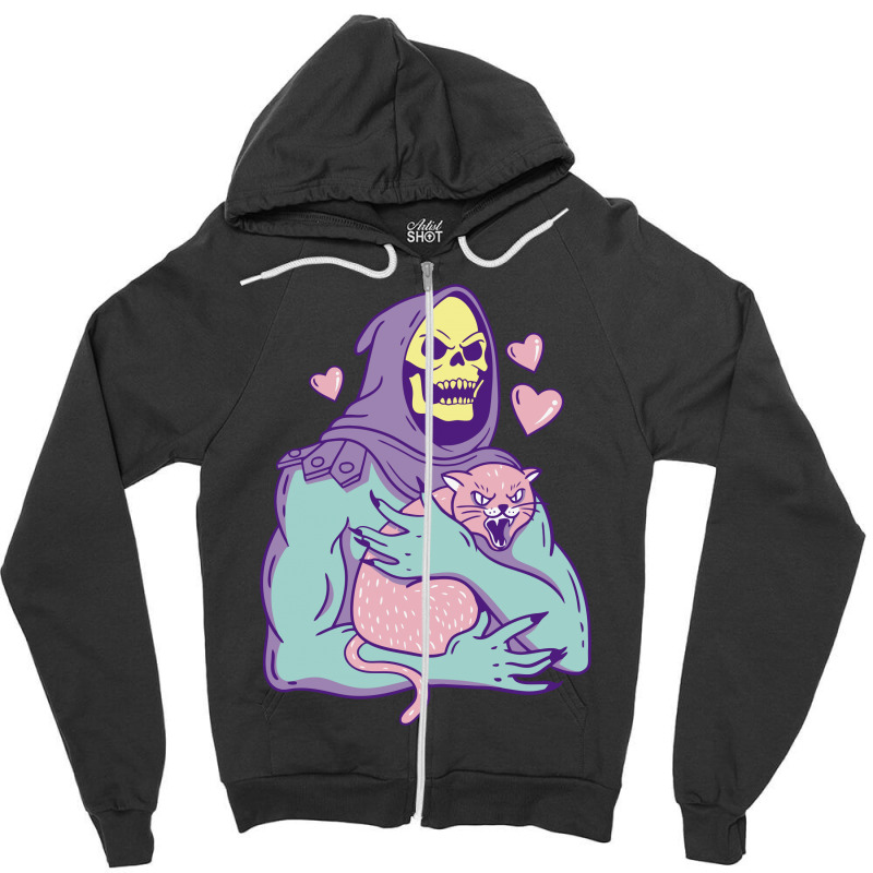 Skeletor's Cat Premium Scoop Zipper Hoodie | Artistshot