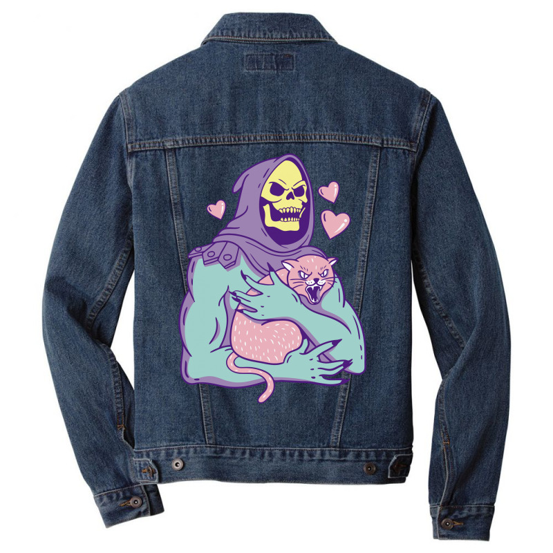 Skeletor's Cat Premium Scoop Men Denim Jacket | Artistshot