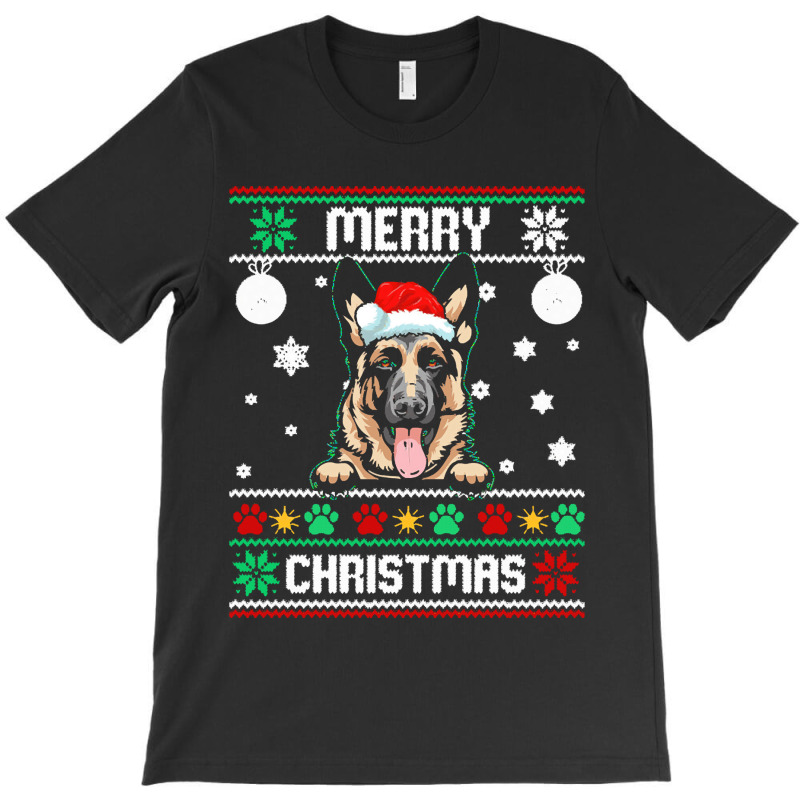 Ugly Merry Christmas German Shepherd Dog Xmas Dog Lover Christmas T-shirt | Artistshot