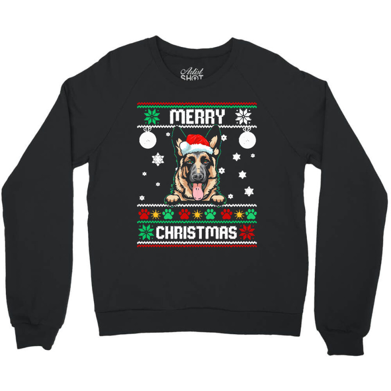 Ugly Merry Christmas German Shepherd Dog Xmas Dog Lover Christmas Crewneck Sweatshirt | Artistshot