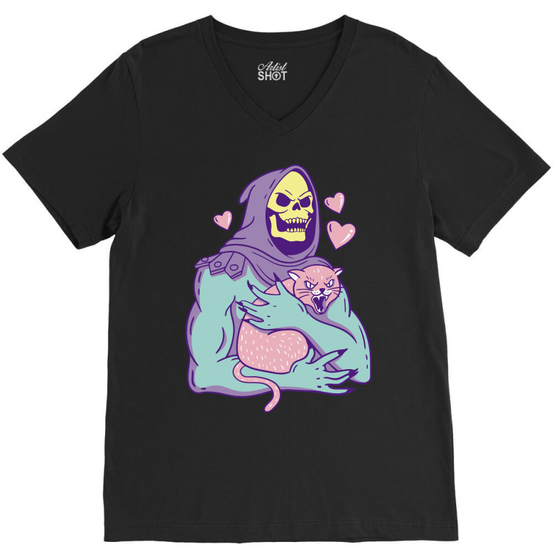 Skeletor's Cat Premium Scoop V-neck Tee | Artistshot