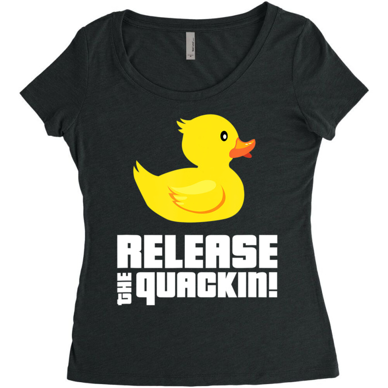 Release The Quackin! Yellow Rubber Ducks Women's Triblend Scoop T-shirt by cm-arts | Artistshot