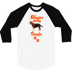 Sleeps With Beagle 3/4 Sleeve Shirt | Artistshot