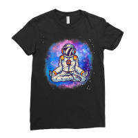 Yoga Meditating Astronaut In The Galaxy Lotus Meditation Tank Top Ladies Fitted T-shirt | Artistshot