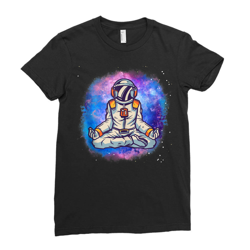 Yoga Meditating Astronaut In The Galaxy Lotus Meditation Tank Top Ladies Fitted T-Shirt by cm-arts | Artistshot