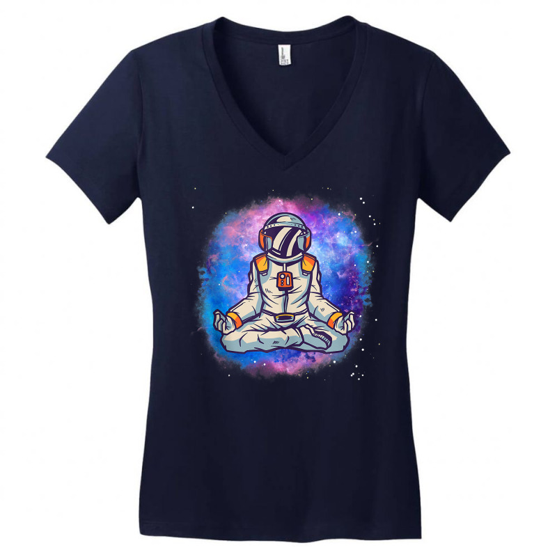 Yoga Meditating Astronaut In The Galaxy Lotus Meditation Tank Top Women's V-Neck T-Shirt by cm-arts | Artistshot