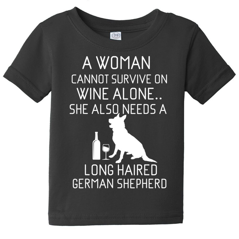 Long Haired German Shepherd Wine Gsd Quote Baby Tee by cm-arts | Artistshot