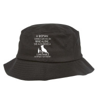 Long Haired German Shepherd Wine Gsd Quote Bucket Hat | Artistshot