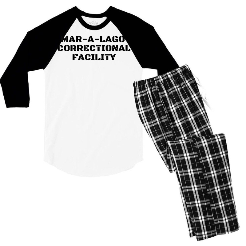 Funny Mar A Lago Correctional Facility   Trump Halloween T Shirt Men's 3/4 Sleeve Pajama Set by melliebowleli | Artistshot