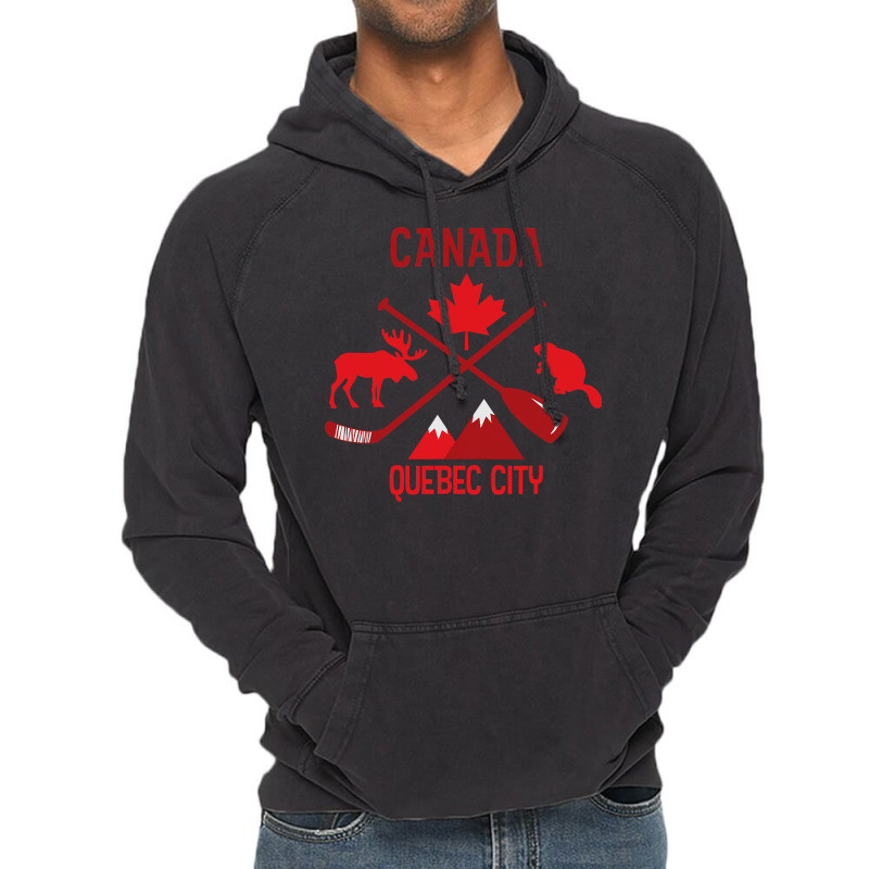 Quebec City Canada Product Vintage Hoodie by cm-arts | Artistshot