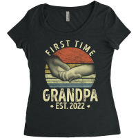 First Time Gerandpa Est. 2022 Funny New Dad Papa Women's Triblend Scoop T-shirt | Artistshot