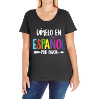 Dimelo En Espanol Cute Bilingual Spanish Maestra Ladies Curvy T-shirt | Artistshot