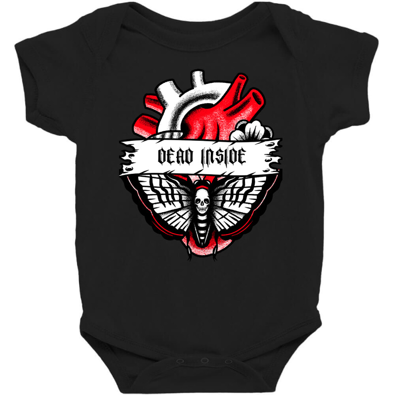 Punk Aesthetic Death Moth- I'm Dead Inside Gothic Moth Skull Head Baby Bodysuit by Crowley Tidwell | Artistshot