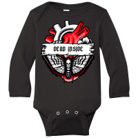 Punk Aesthetic Death Moth- I'm Dead Inside Gothic Moth Skull Head Long Sleeve Baby Bodysuit | Artistshot