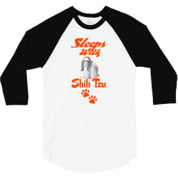 Sleeps With Shih Tzu 3/4 Sleeve Shirt | Artistshot